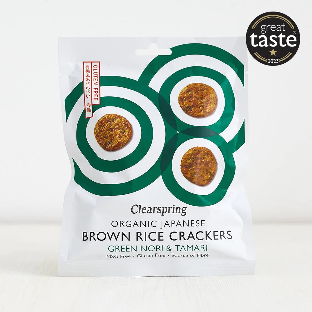 Clearspring Brown Rice Crackers - Green Nori & Tamari 40g