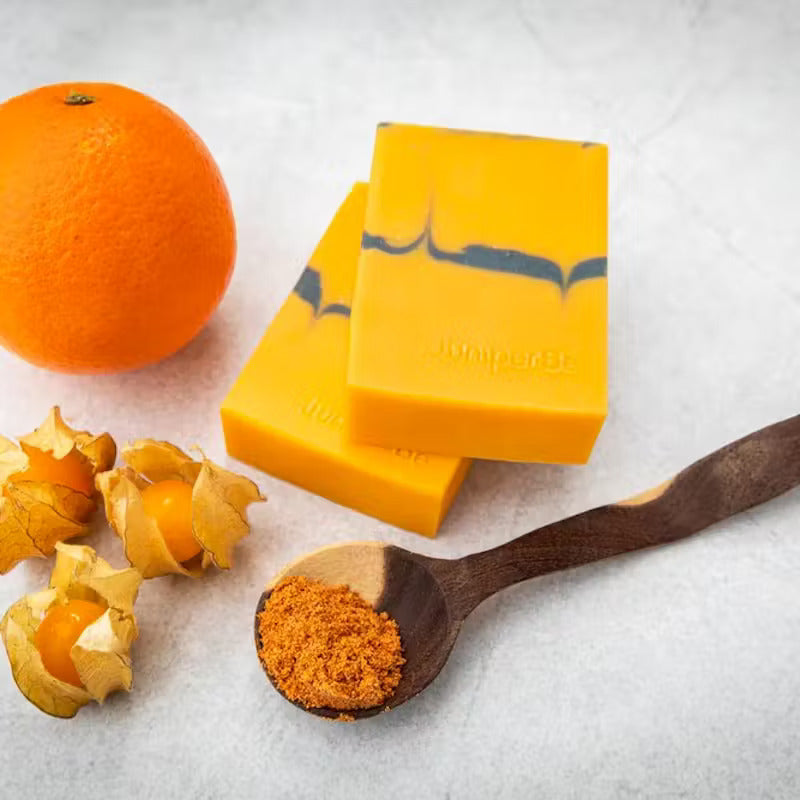 JuniperBe Annatto Beat soap bar - with sweet orange, may chang and patchouli