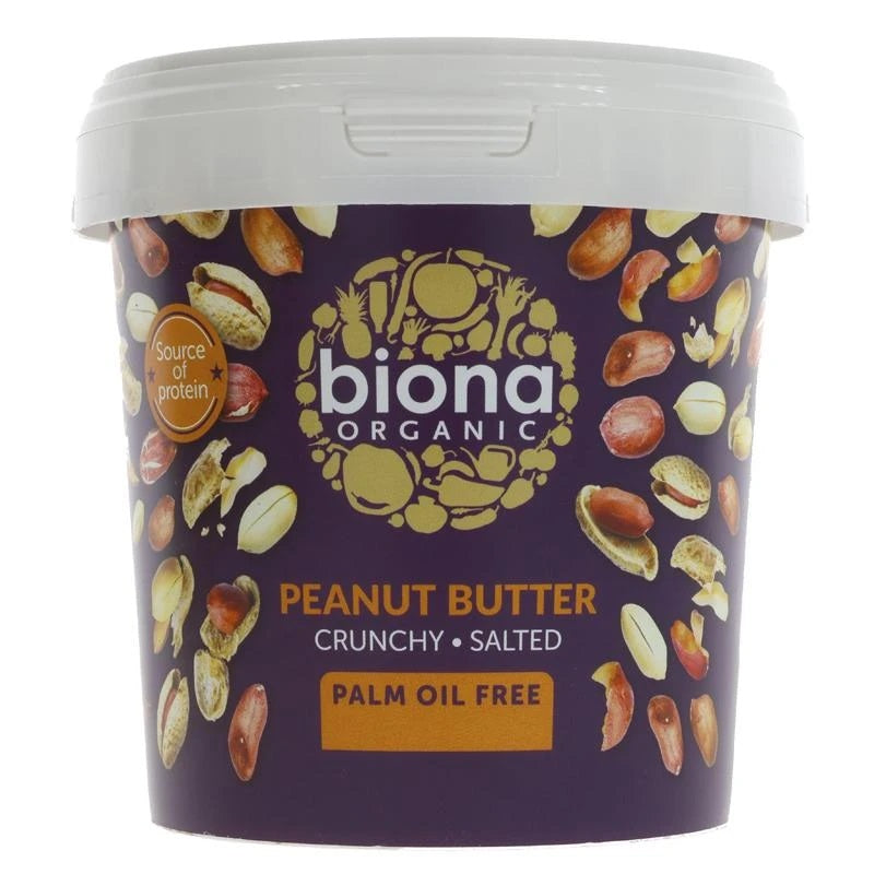 biona big tub crunchy salted peanut butter 1kg