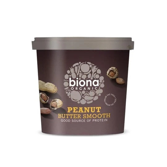 biona big tub smooth unsalted peanut butter 1kg