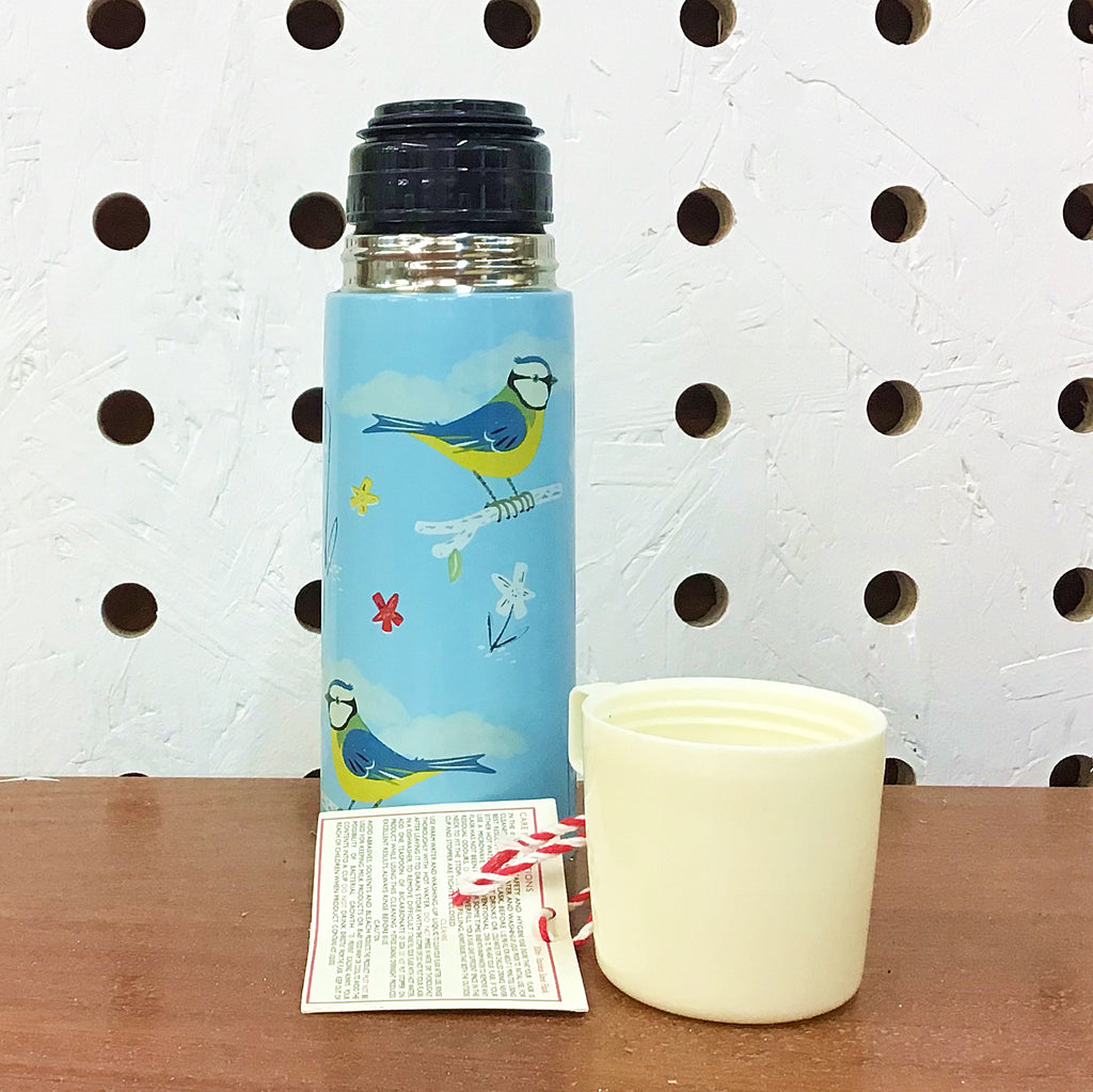 blue tit thermos flask