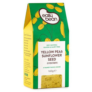 easy bean yellow pea & sunflower seed crackers 160g
