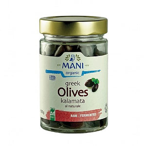 mani kalamata olives - vacuum preserved 205g