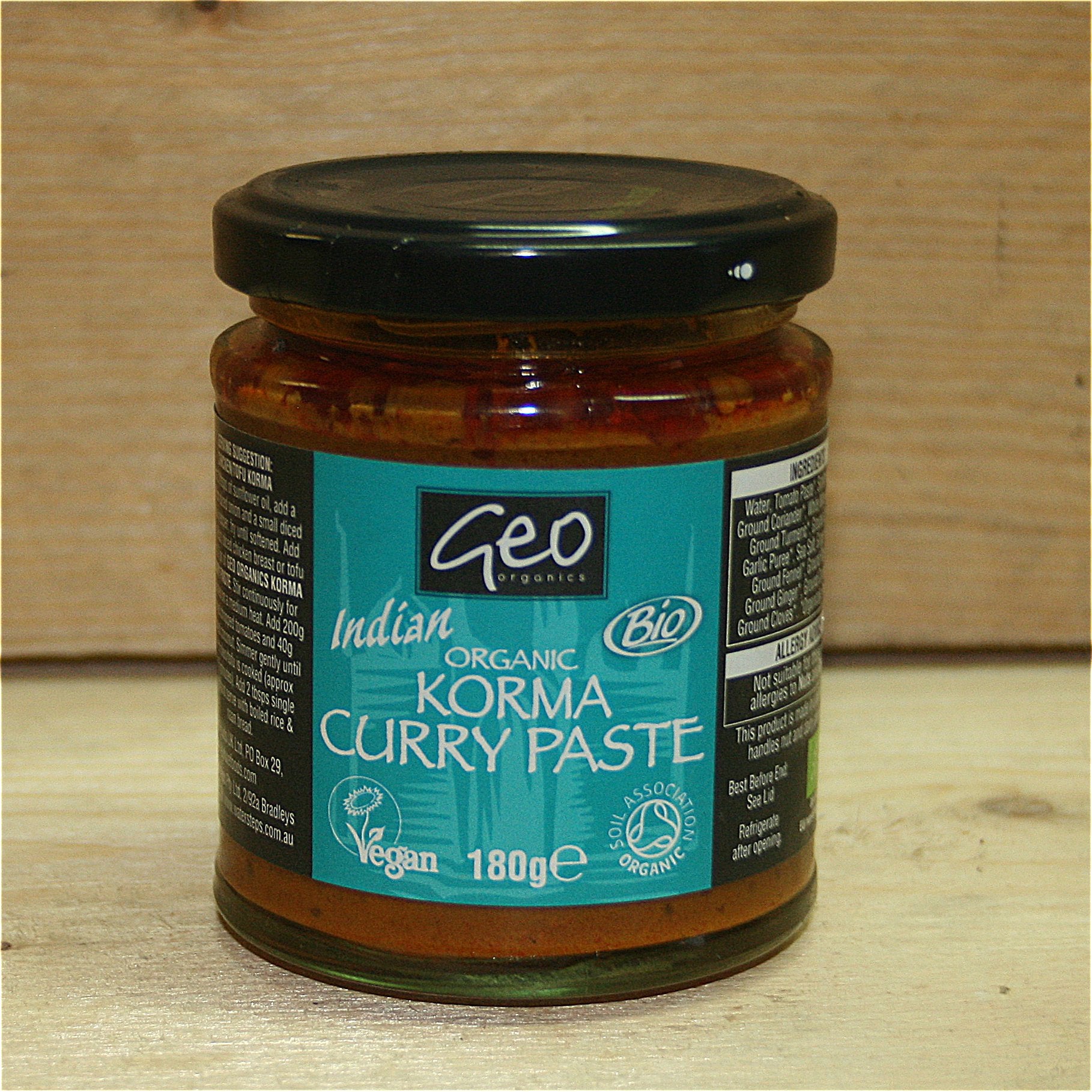 geo organics korma vegan curry paste 180g