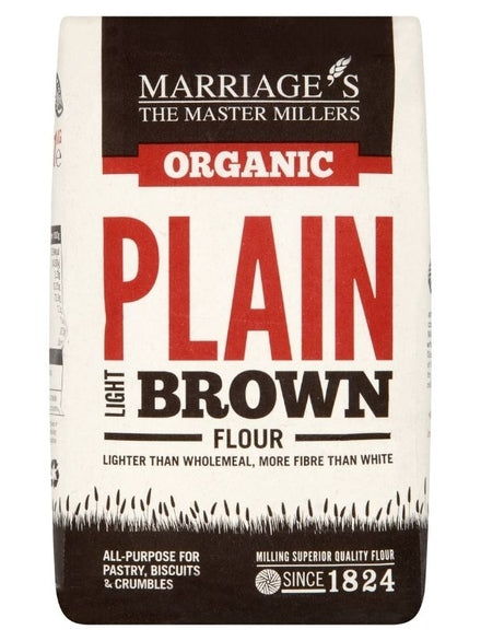 marriages organic plain light brown flour 1kg