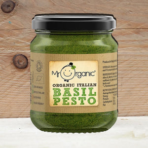 mr organic vegan green basil pesto 130g
