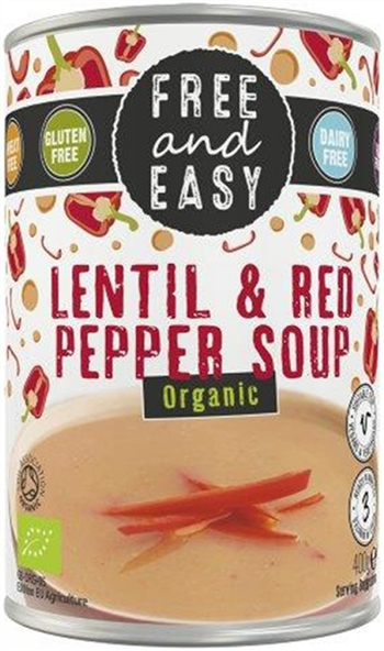 free & easy lentil & red pepper soup