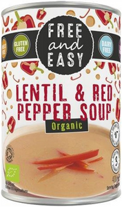 free & easy lentil & red pepper soup