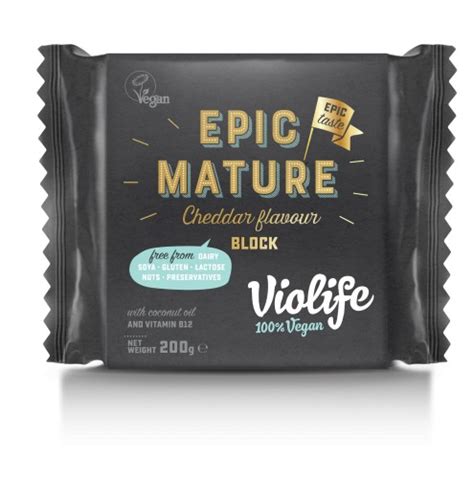 violife epic mature cheddar flavoured block vegan cheese 200g - not certified organic